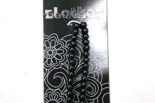 Бусины стеклянные под жемчуг 6 мм 76 шт на нити №02 черный