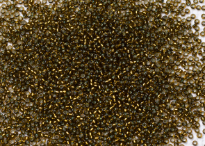 Бисер Япония MIYUKI Seed Beads 15/0 5г 1421 окрашенный золотая оливка серебряная линия внутри